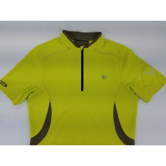 Pearl Izumi Men’s Short Sleeves 1/4 Zip Cycling Jersey Size M Neon Green B1 - Picture 2 of 12